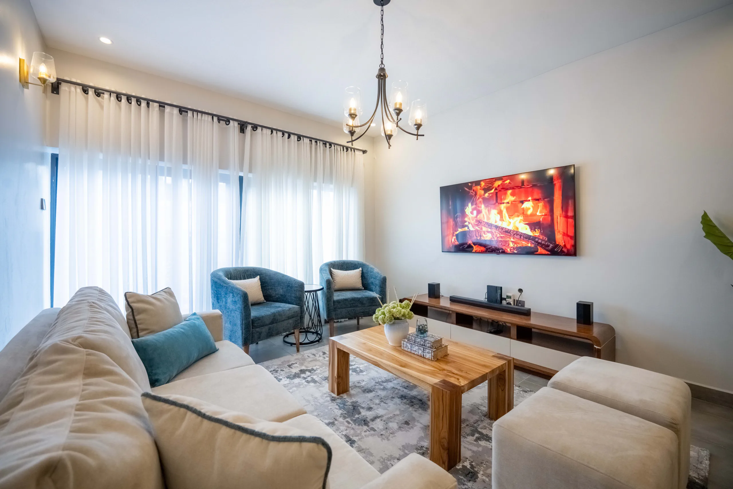 Living Room at Spacious 2BR Retreat, a Serenita Collection serviced apartment in Arusha, Tanzania